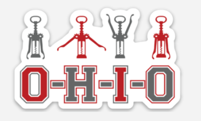 Ohio Wine Corkscrew Sticker - Mistakes on the Lake