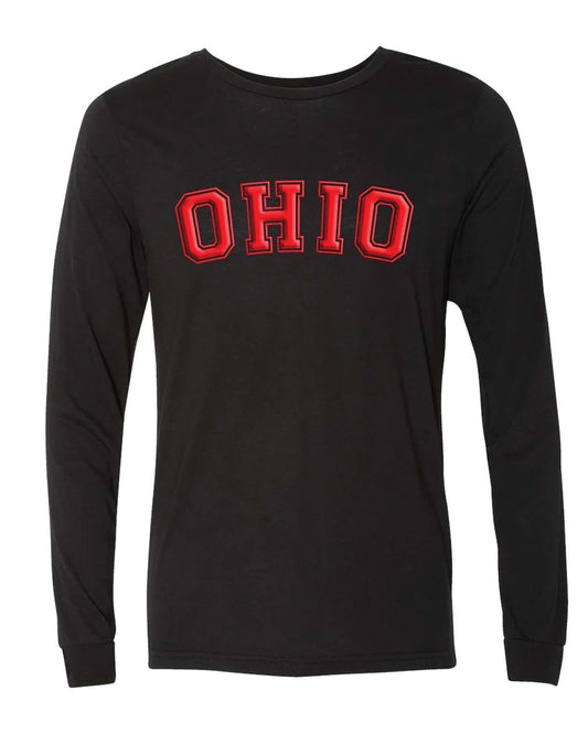 3d PUFF OHIO LONG SLEEVE UNISEX TEE