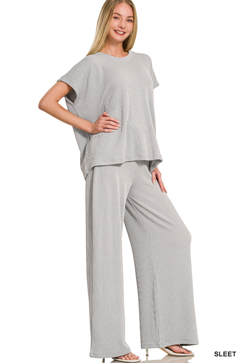 Sleet Raised Ribbed Lounge Set