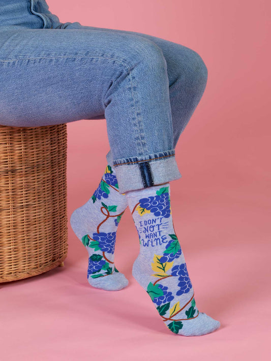 Don't not Want Wine Crew Socks