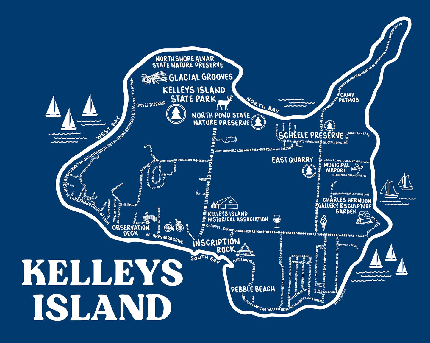 Kelley's Island 8x10 Print - Blue