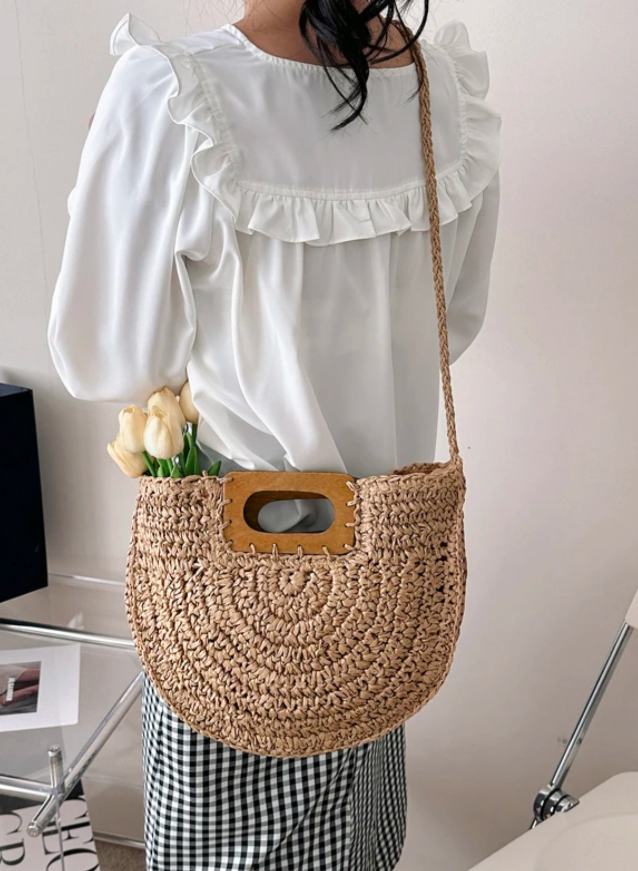 Woven Crossbody Bag with Handle