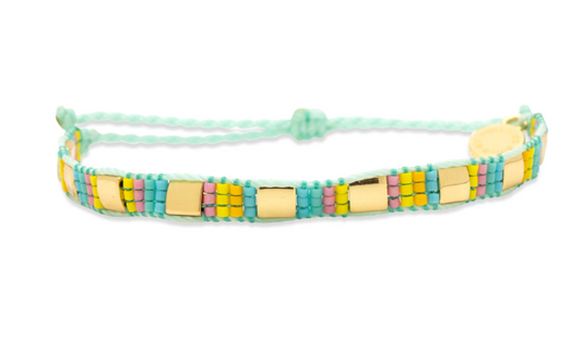 Sunset Beach Mixed Bead Woven Bracelet