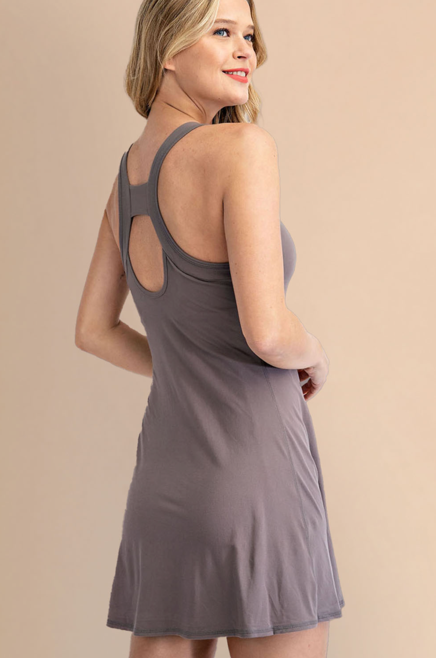 TITANIUM BUTTER SOFT ROMPER DRESS WITH SHORTS
