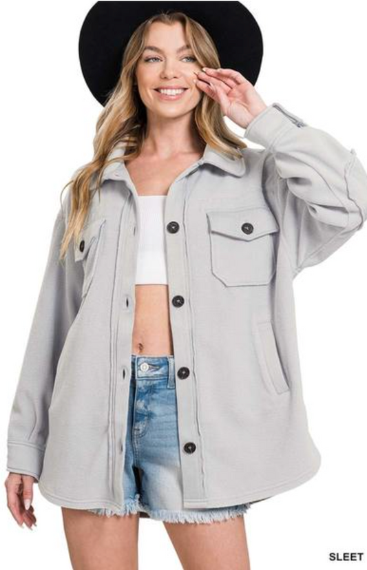 SLEET OVERSIZED FLEECE SHACKET