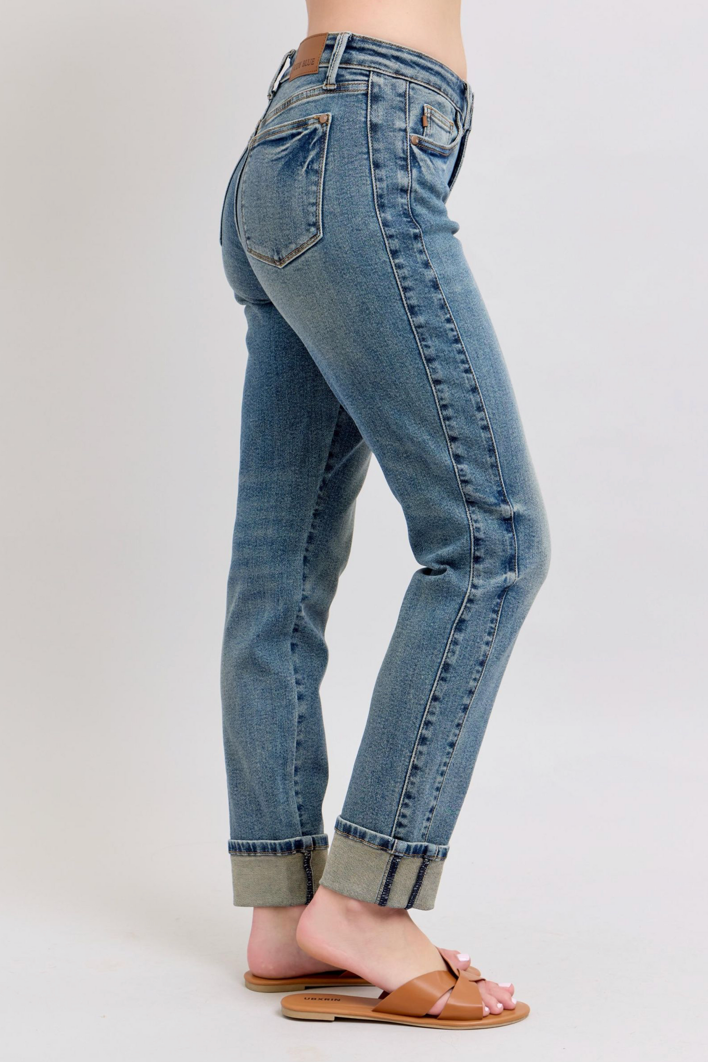 Judy Blue - Mid Rise Double Cuff Boyfriend Jeans