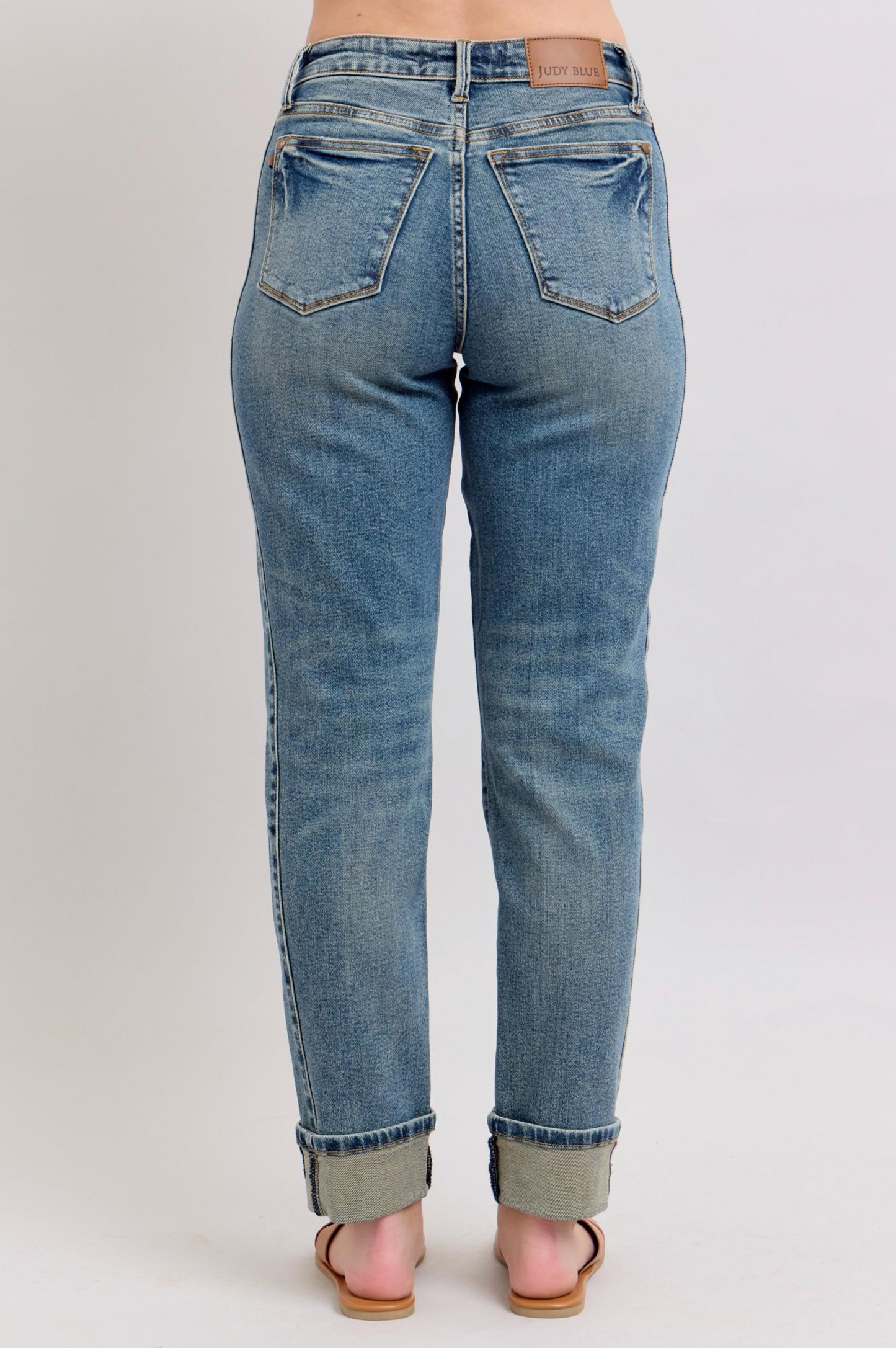 Judy Blue - Mid Rise Double Cuff Boyfriend Jeans