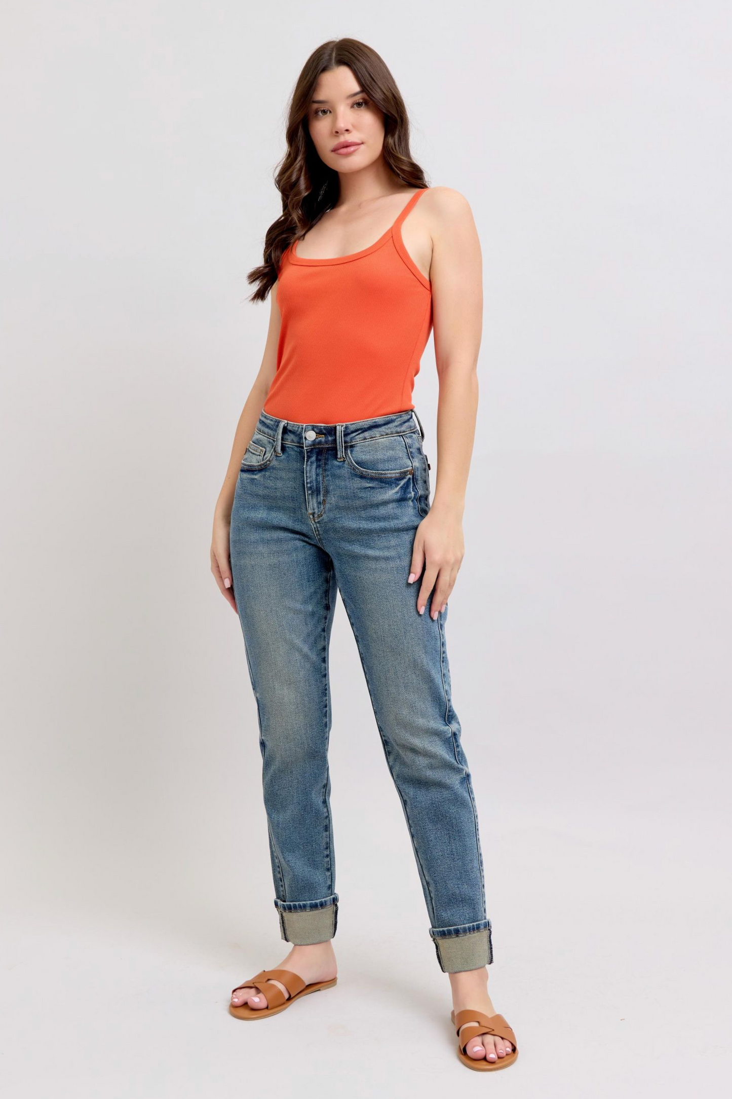 Judy Blue - Mid Rise Double Cuff Boyfriend Jeans