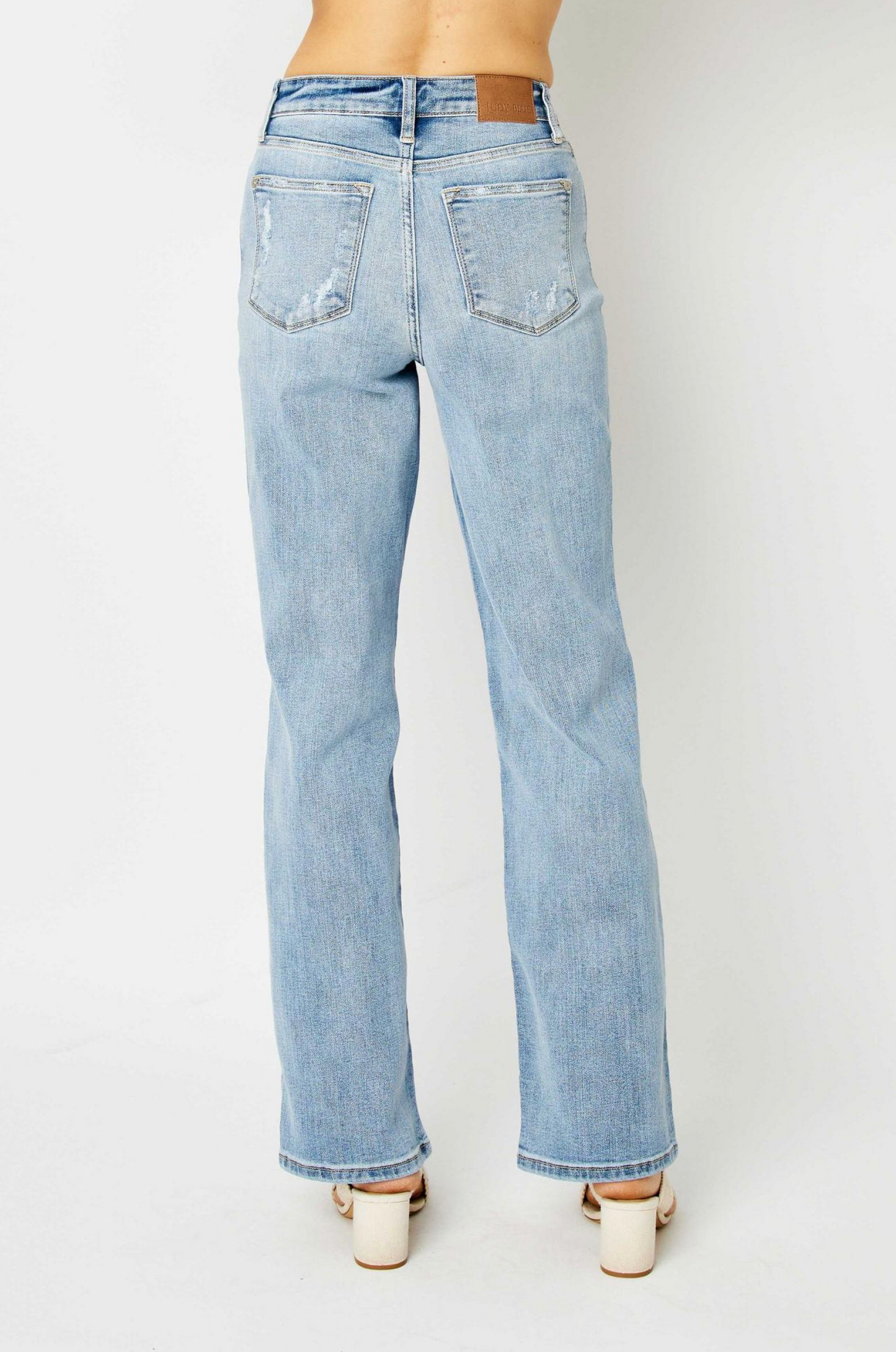 Judy Blue - High Waisted Lite Wash Straight Leg Jeans