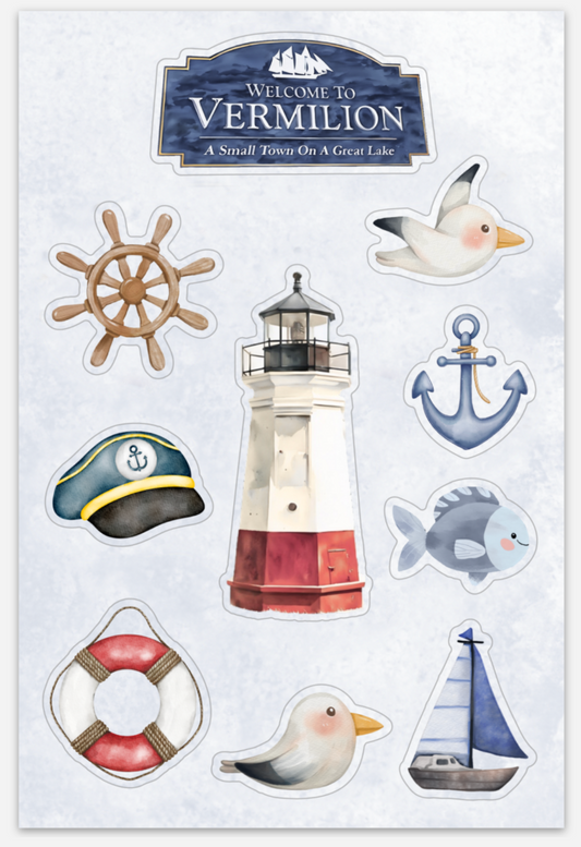 Vermilion Watercolor Sticker Pack