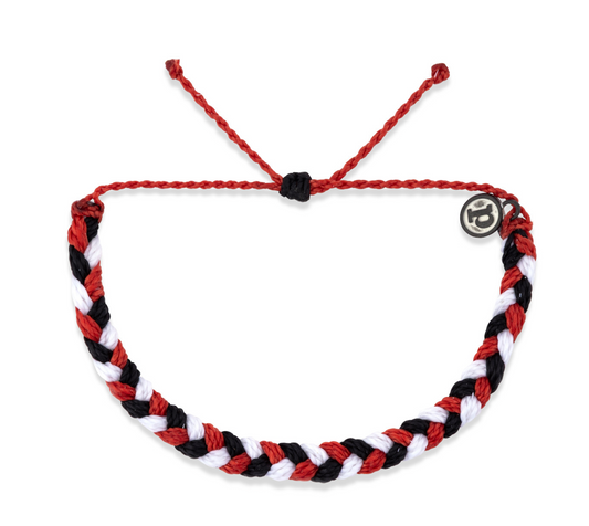 Red, White + Black Braided Bracelet