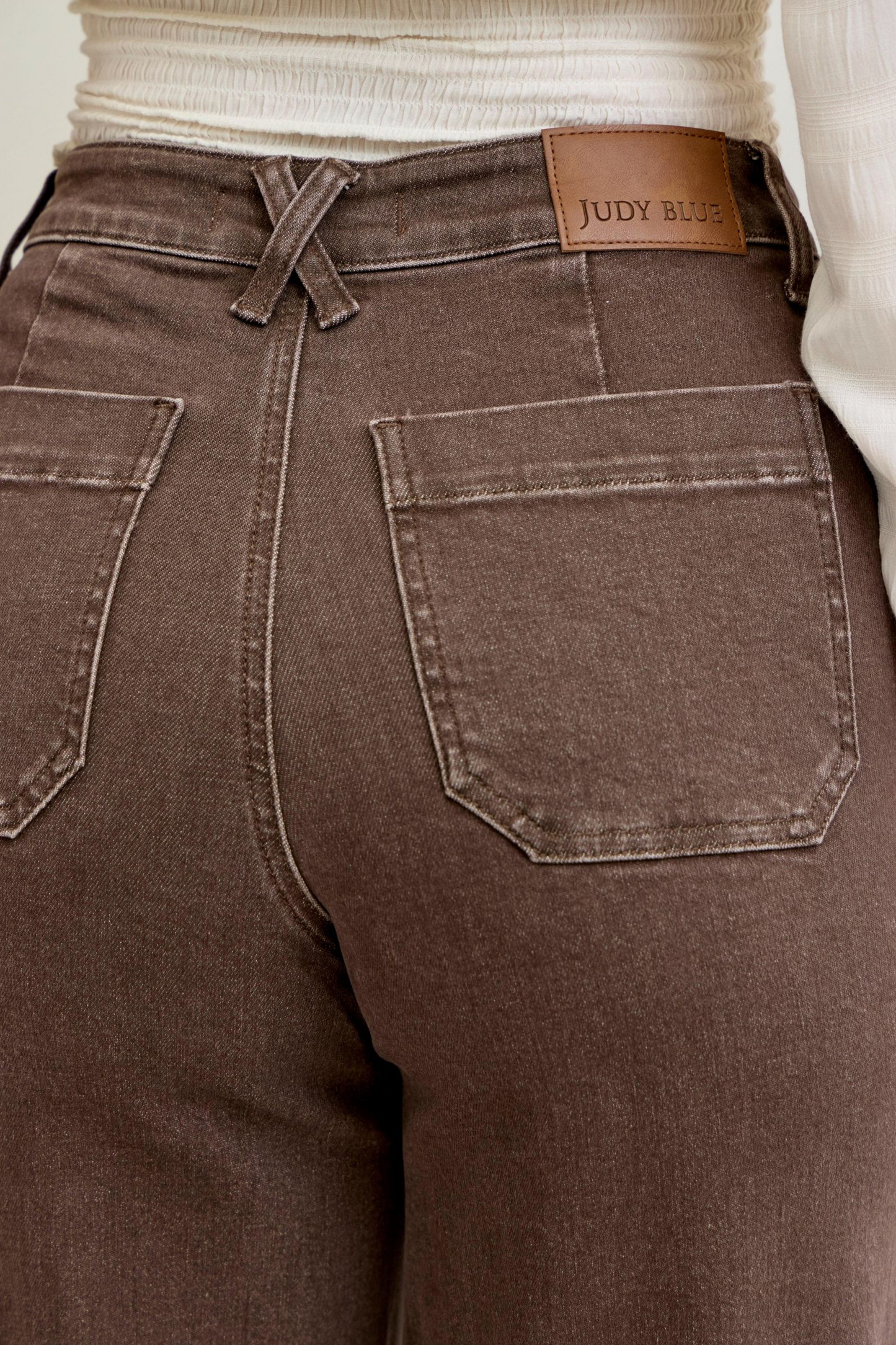 Judy Blue - Chocolate High Waist Retro Wide Leg Jeans