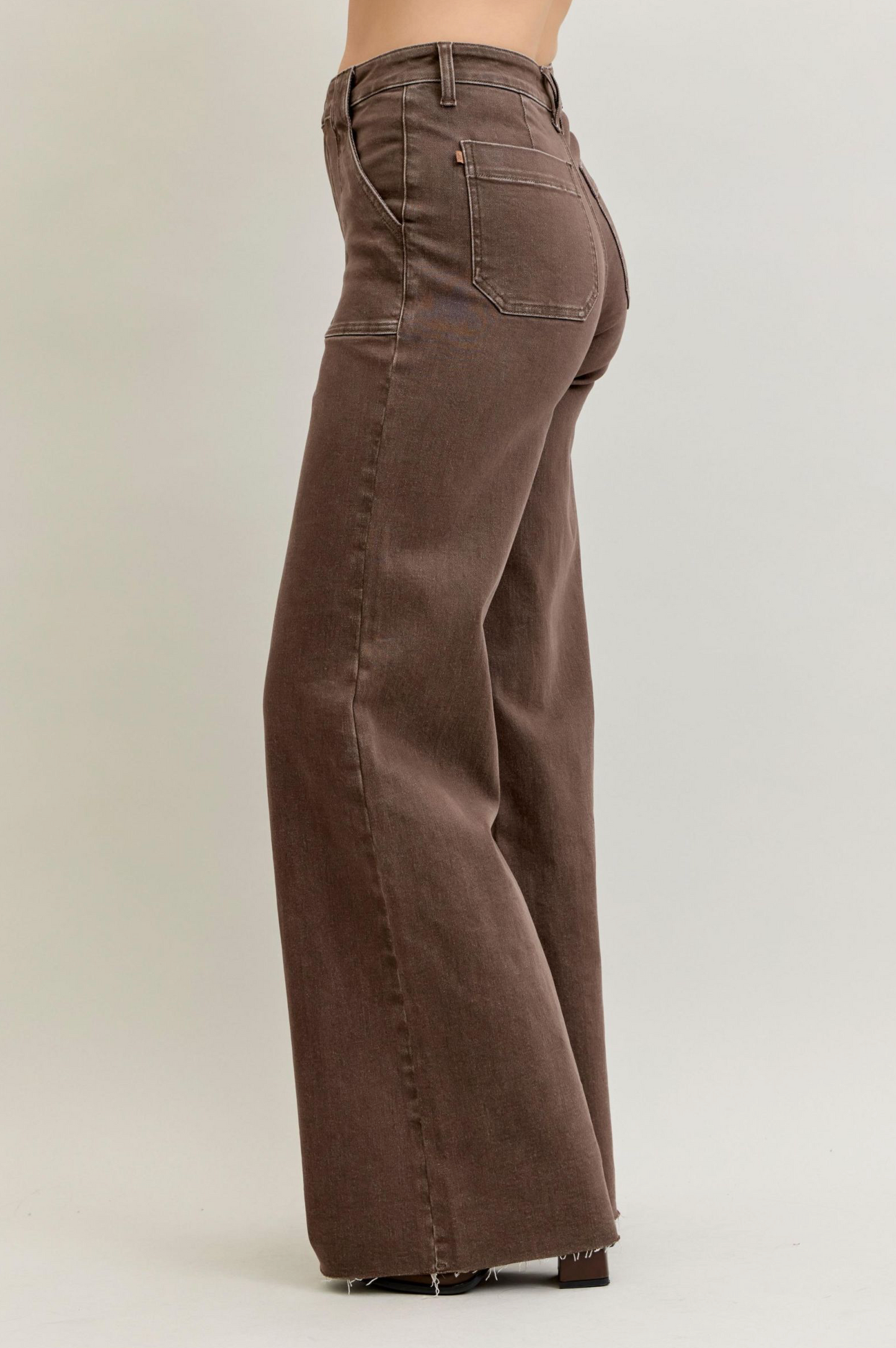 Judy Blue - Chocolate High Waist Retro Wide Leg Jeans