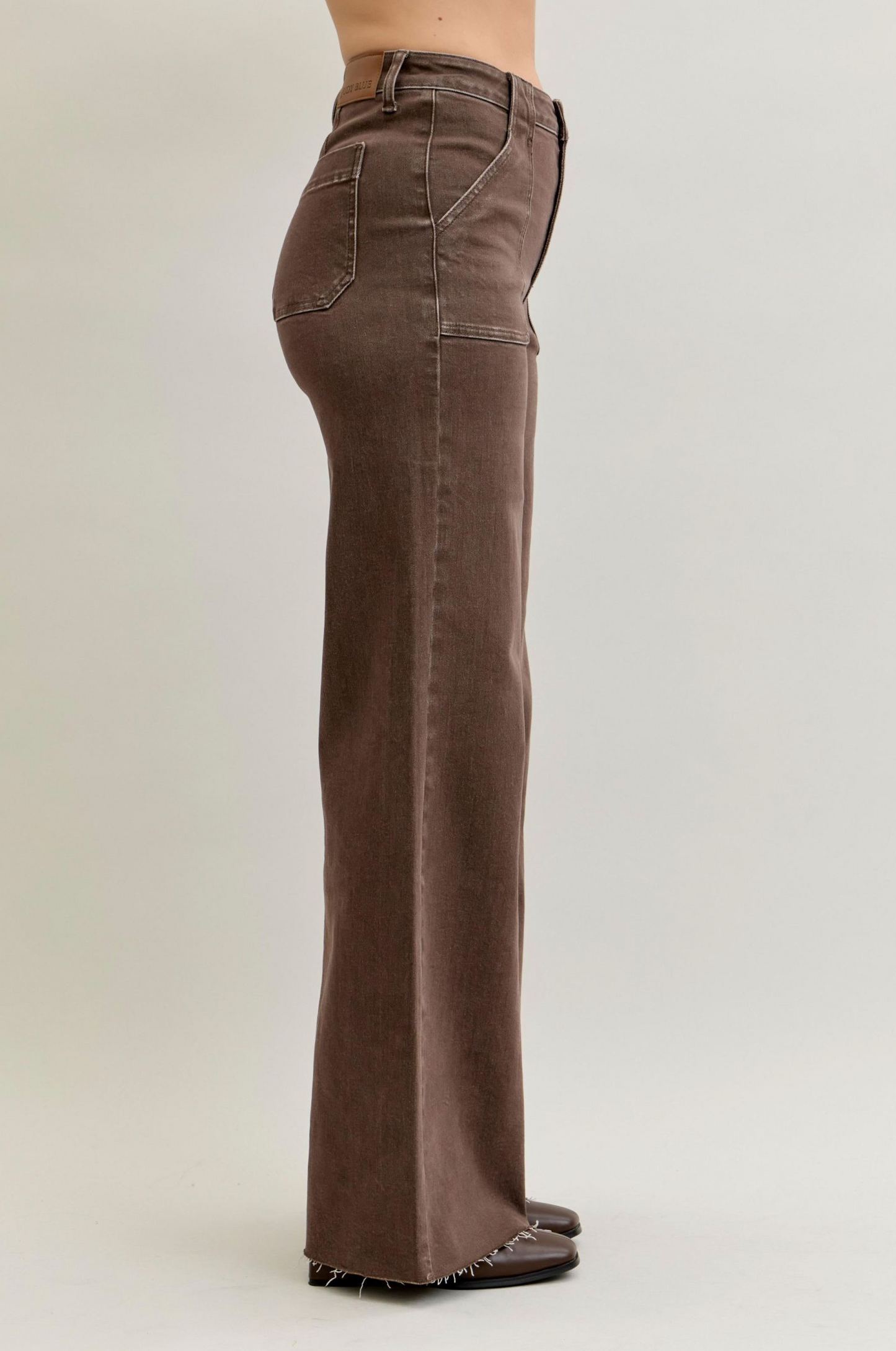 Judy Blue - Chocolate High Waist Retro Wide Leg Jeans
