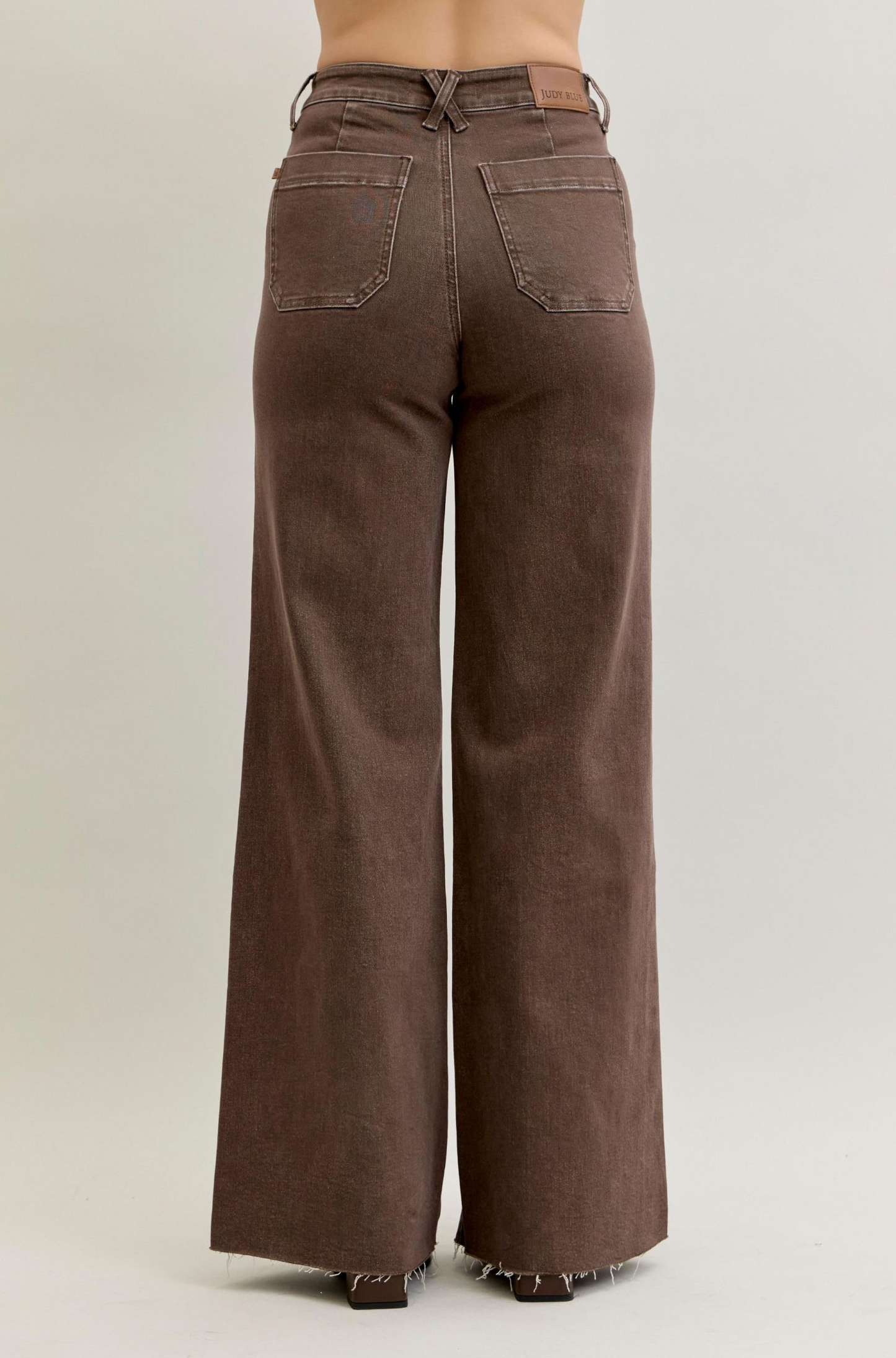 Judy Blue - Chocolate High Waist Retro Wide Leg Jeans