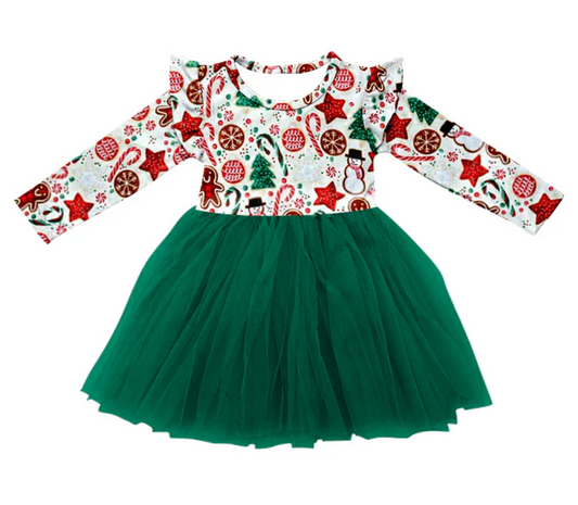 Girls Gingerbread Tutu Dress