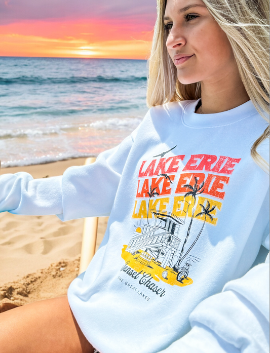 Lake Erie Sunset Chaser Unisex Crewneck