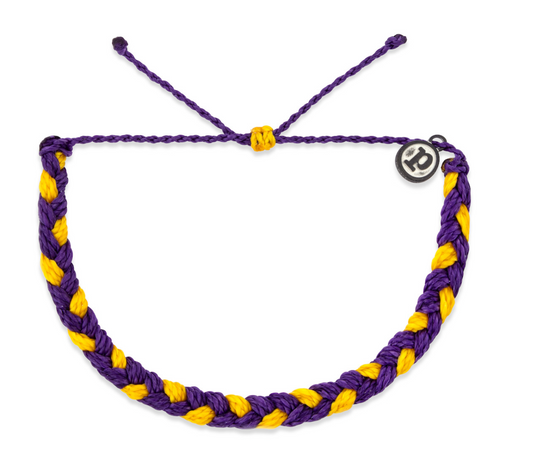 Purple + Gold Braided Bracelet