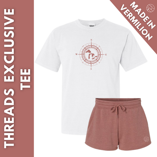 Mauve Great Lakes Compass Tee