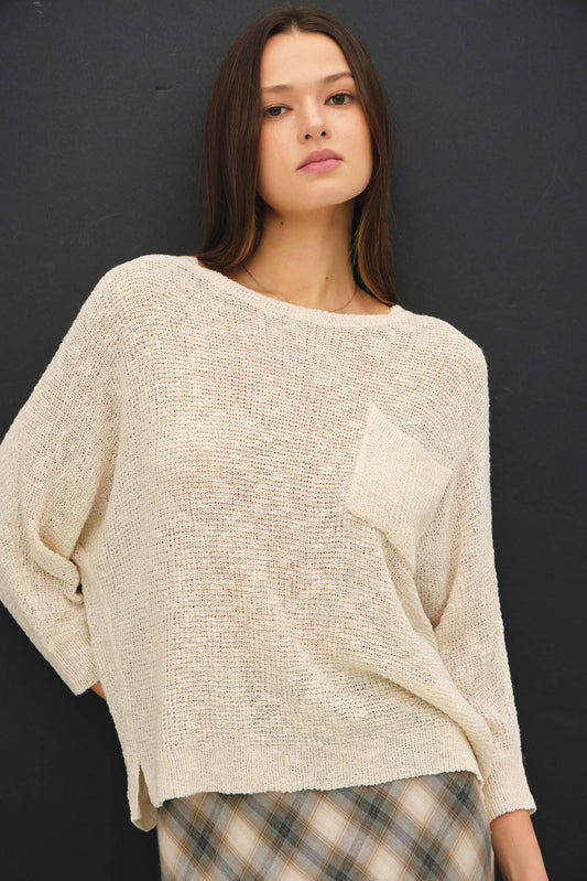 Cream Dolman Light Sweater