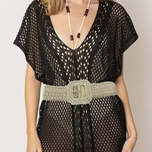 Woven Buckle Braided Belt