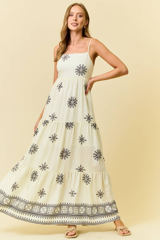 Geometric Print Maxi Dress
