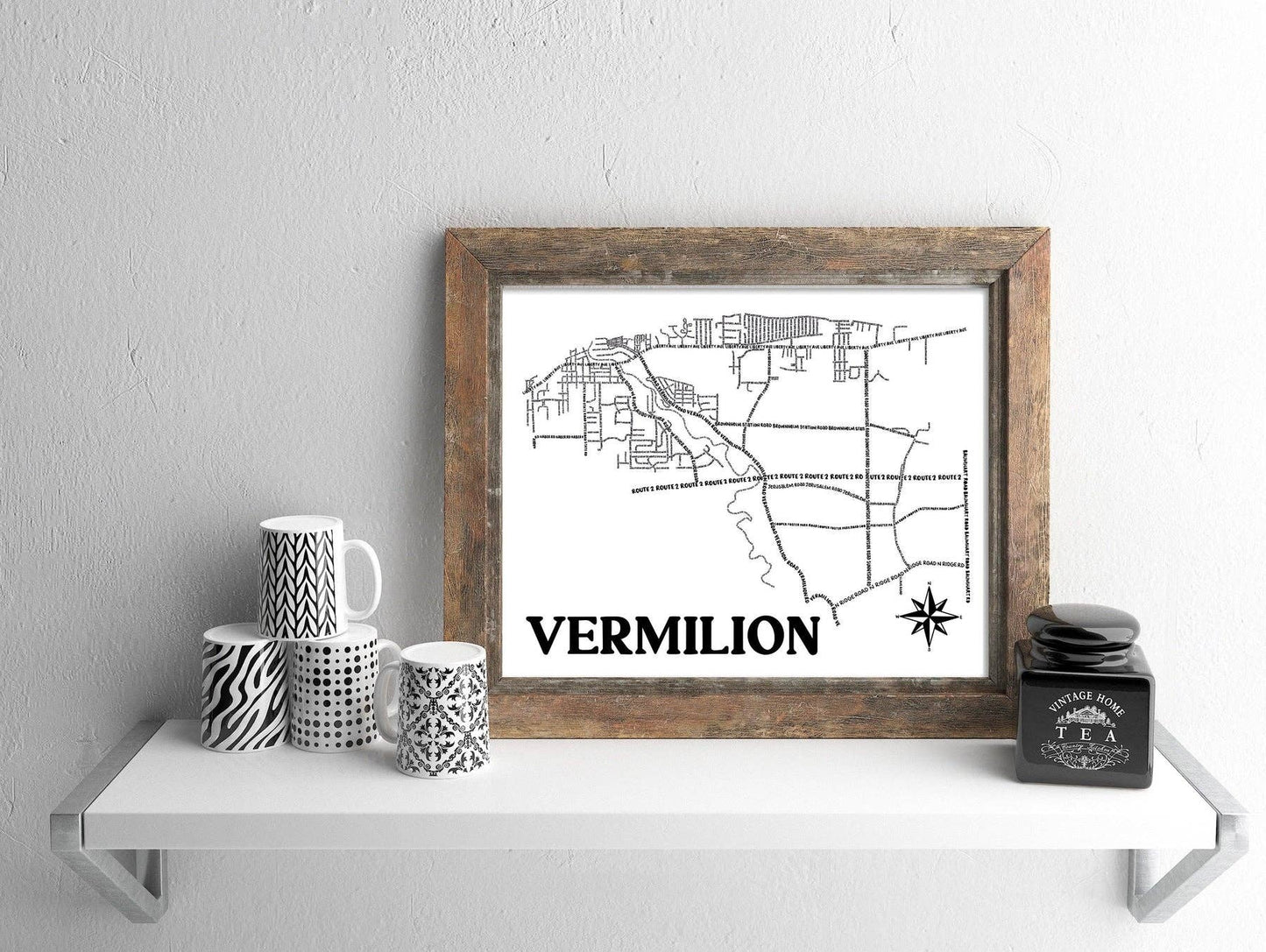 Vermilion Map 8x10 Print