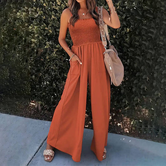 Rust Wide Lig Jumpsuit
