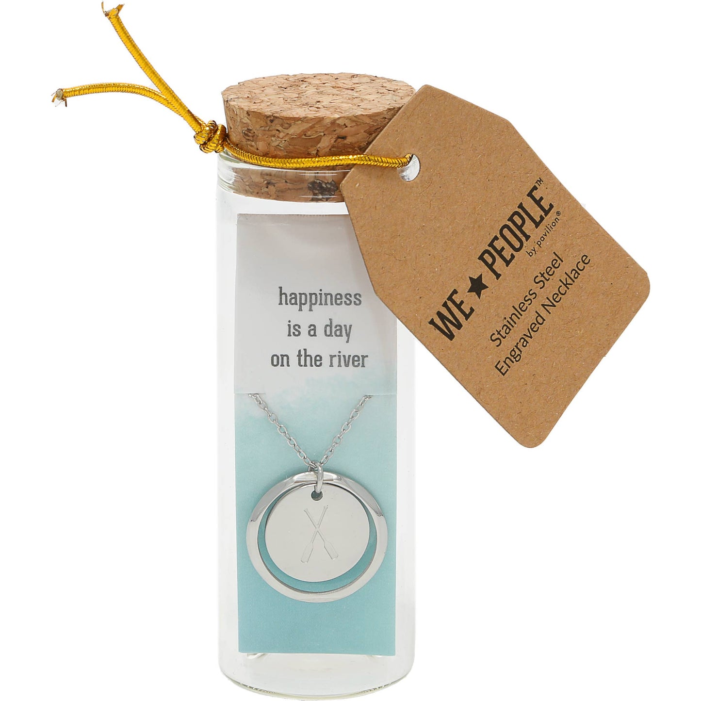 River - Engraved Necklace In A Bottle