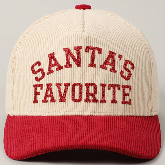 Santa's Favorite 5 Panel Corduroy Hat