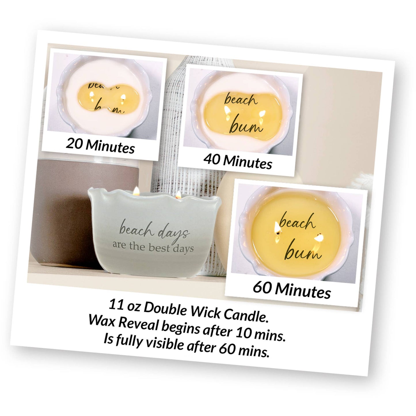 Beach Days - 11 oz - 100% Soy Wax Reveal Candle