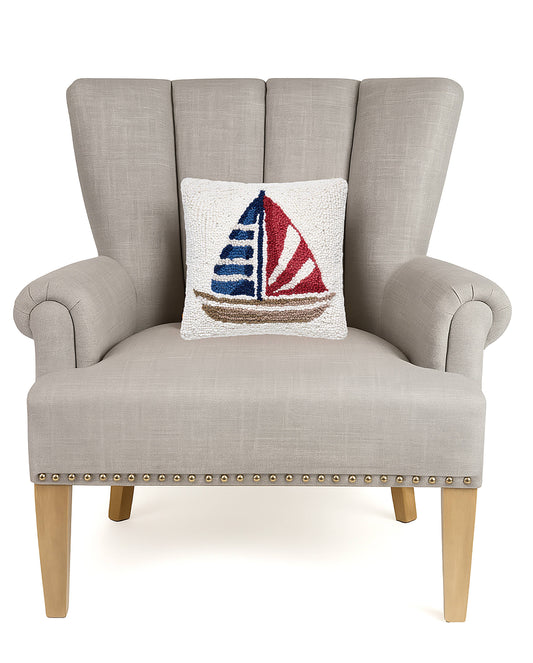 Stripe Sailboat Hook Pillow