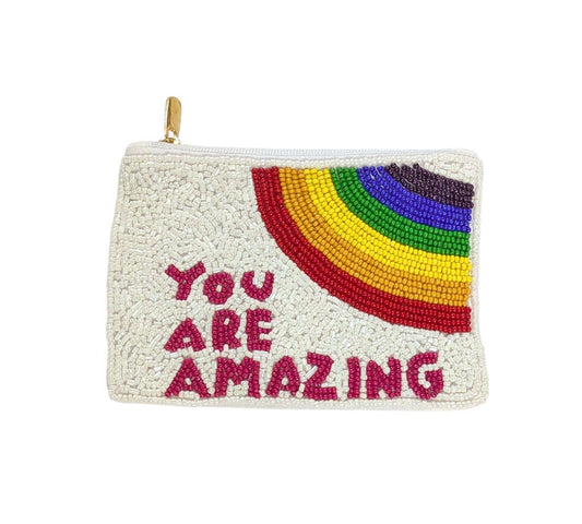You Are Amazing Beaded Coin Purse