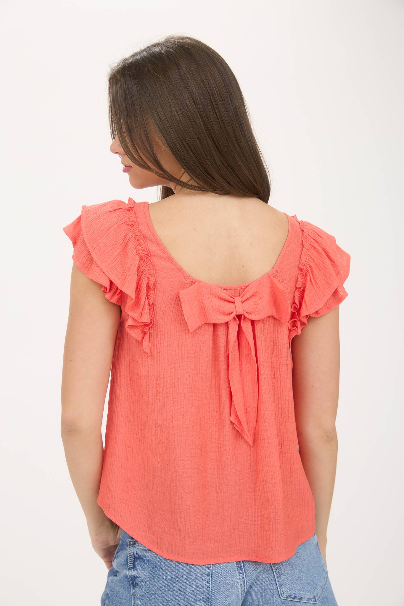 CORAL BACK BOW TOP