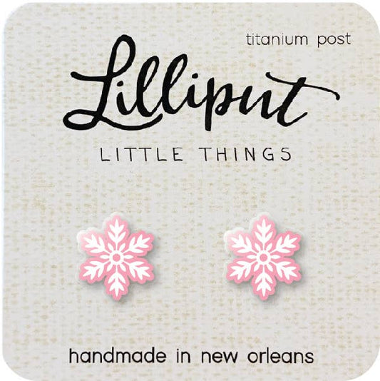 Pink Snowflake Earrings