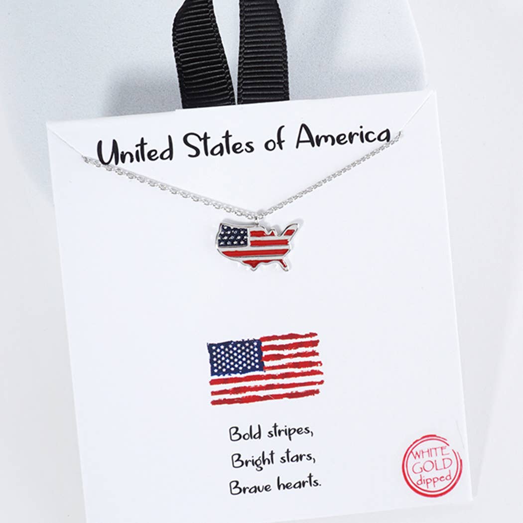 American Flag Pendant Necklace