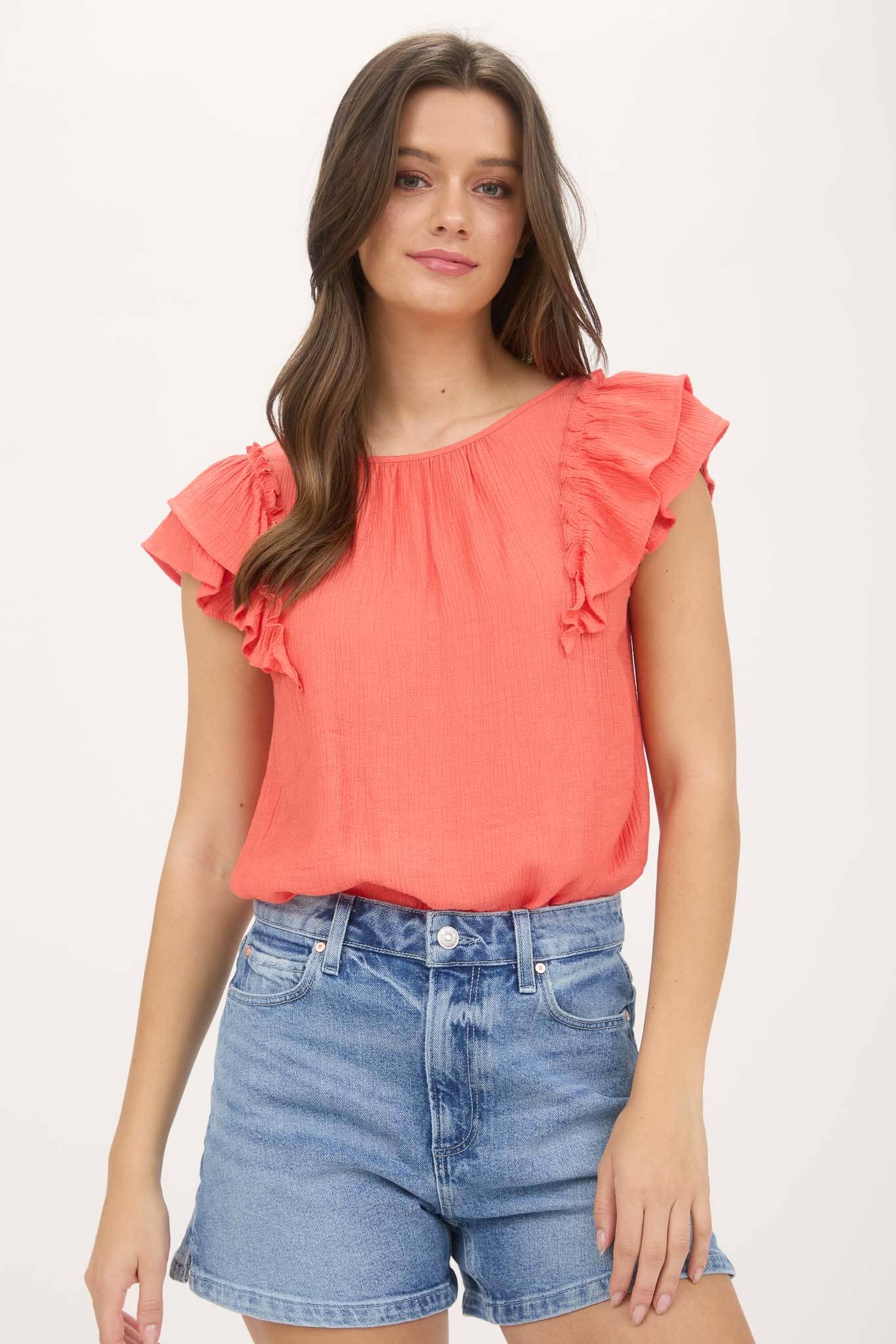 CORAL BACK BOW TOP