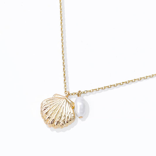 Seashell and Pearl Necklace