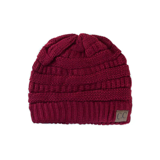 C.C Ribbed Solid Color Beanies