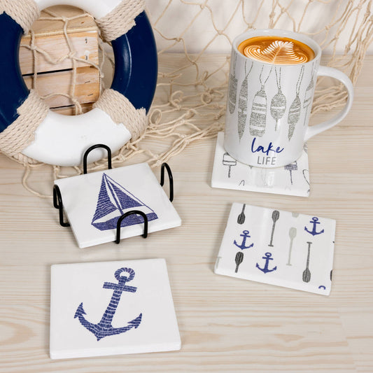 Lake - 4" Ceramic Coasters (Set of 4)