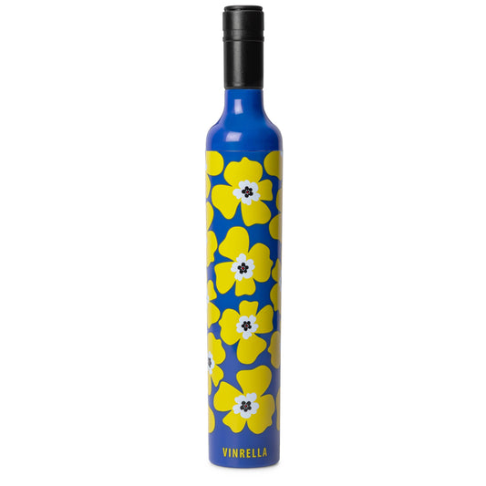 Yellow Floral Blue Bottle Umbrella