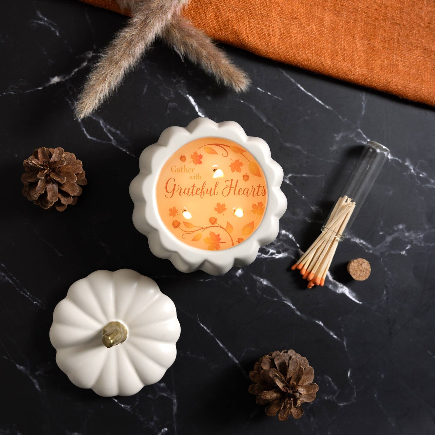 Pumpkin - Reveal Triple Wick Candle + Matches