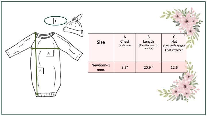 Sailboat Infant Baby Gown and Hat Set