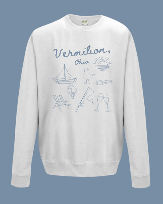 Vermilion Coastal Doodle Crewneck Sweatshirt