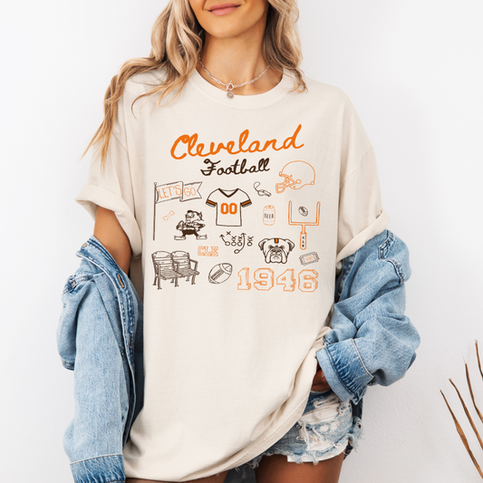 Cleveland Football Doodle Tee