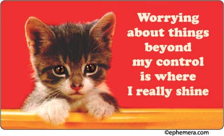 Worrying about things beyond my control Sticker