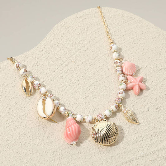 Sea Shell Locket Charm Necklace