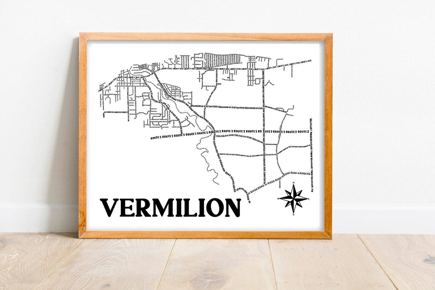 Vermilion Map 8x10 Print