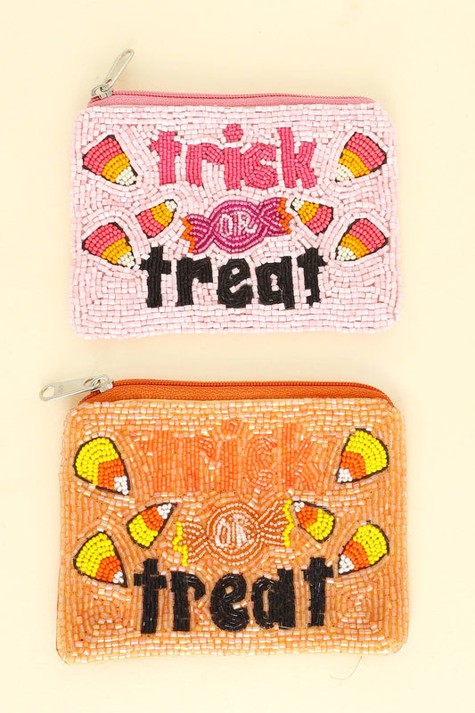 Trick or Treat Seed Bead Coin Bag