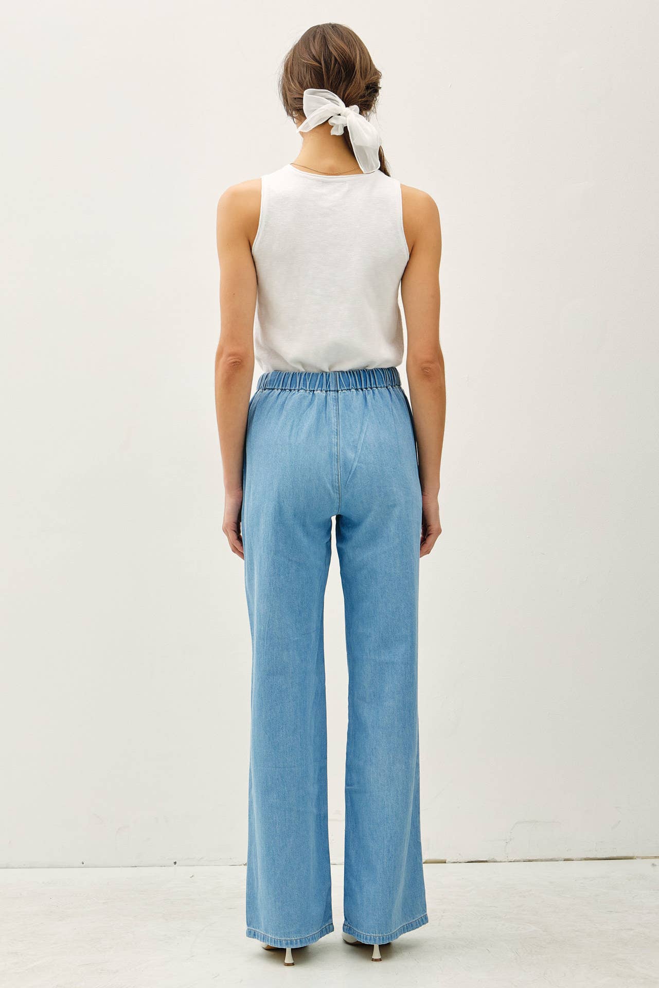Chambray Wide Leg Pants